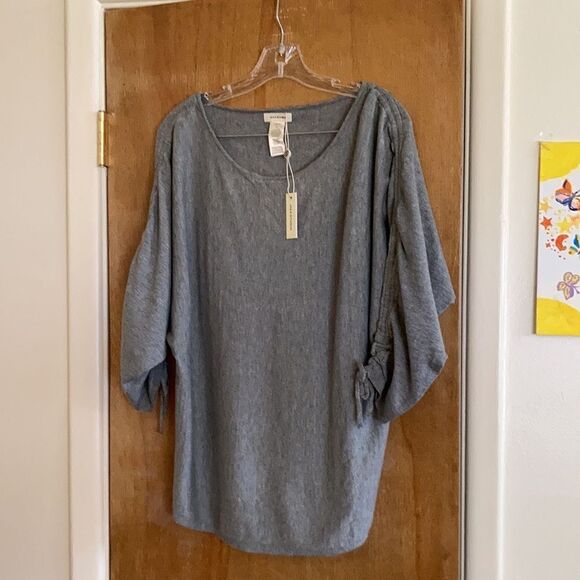 Max Studio Scrunch Sleeve Crew Neck - Picture 2 of 12